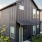 Beautiful landscaping among homes