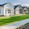 Beautiful landscaping among homes