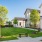 Beautiful landscaping among homes