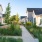 Beautiful landscaping among homes